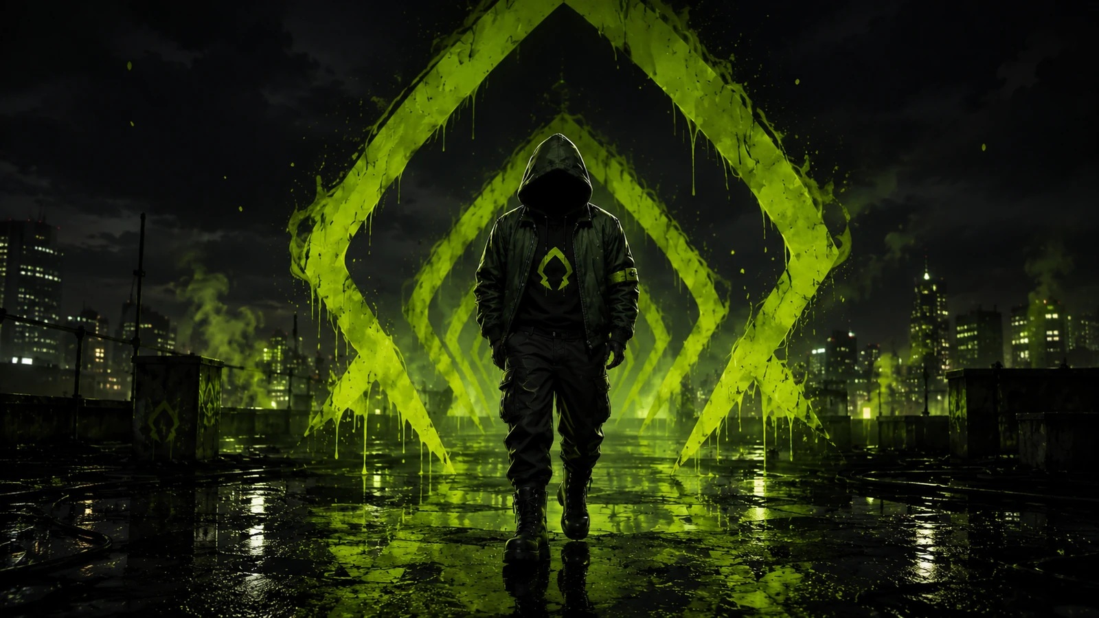 An anonymous hooded figure walking through glowing gateways, representing the chapters ahead.